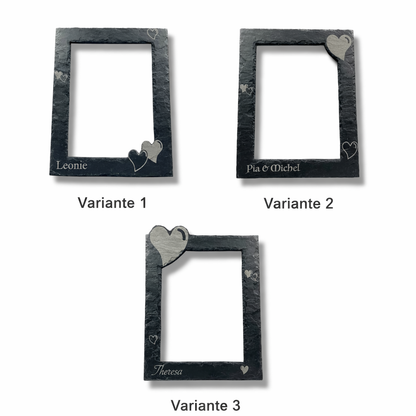 Schiefer-Bilderrahmen DIN A4 (ca. 25 × 35 cm) – personalisierte Gravur als Geschenk
