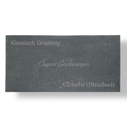 Untersetzer Rund aus Schiefer, mit Gummifüße, ca. 10 cm, individuelle Gravur