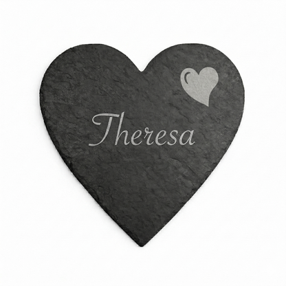 Schieferherz mit Herz-Symbol (10–30 cm) – personalisierte Namensgravur als Geschenk