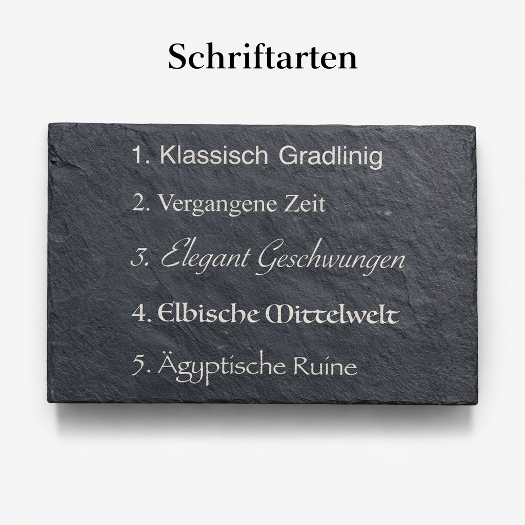 Schiefer-Bilderrahmen DIN A4 (ca. 25 × 35 cm) – personalisierte Gravur als Geschenk
