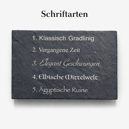 Schiefer-Bilderrahmen DIN A4 (ca. 25 × 35 cm) – personalisierte Gravur als Geschenk